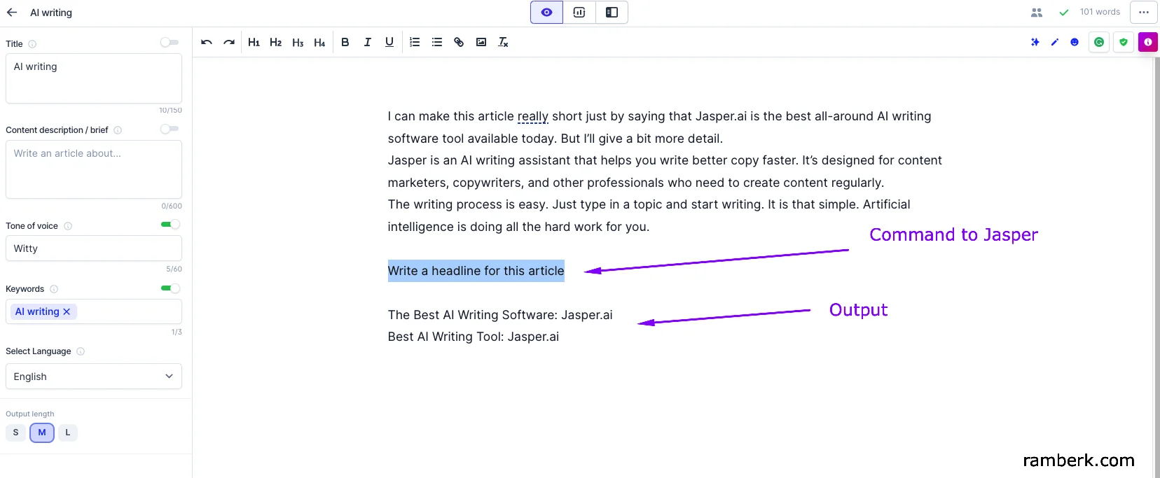 5 Best AI Writing Software Tools for High-Quality Content Creation 8 jasper.ai_commands-sample-ramberk