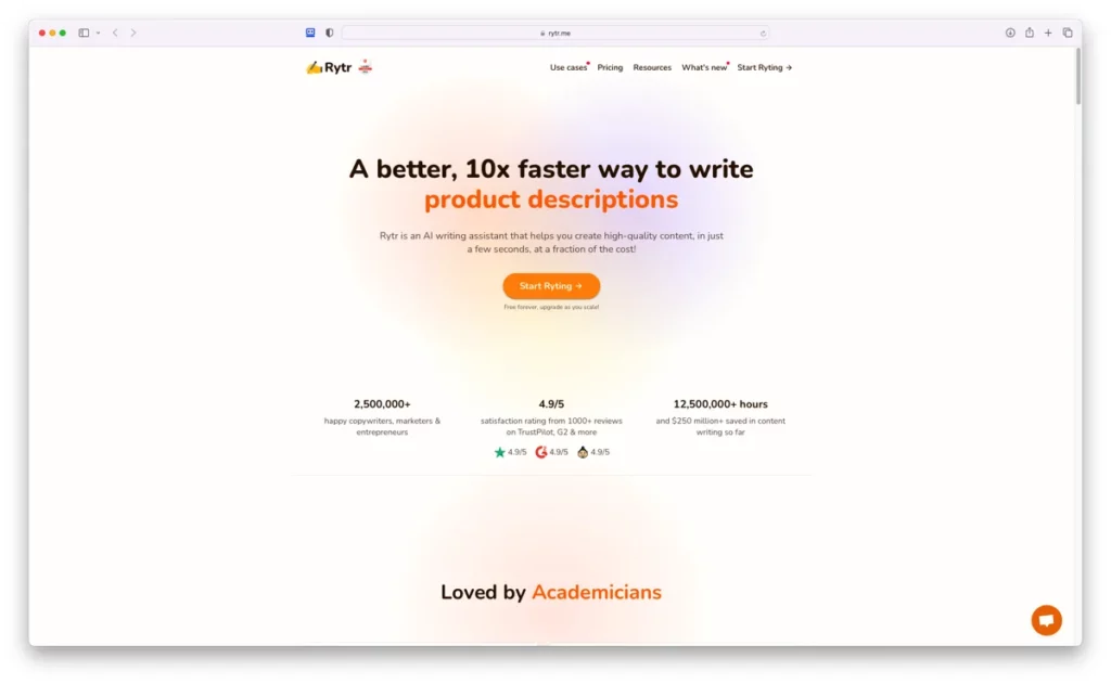 5 Best AI Writing Software Tools for High-Quality Content Creation 9 rytr-fast-ai
